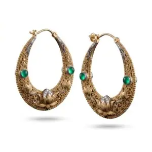 Emerald Lotus Hoops